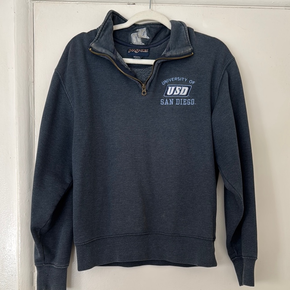 University of San Diego Navy Blue Quarter-Zip Sweater